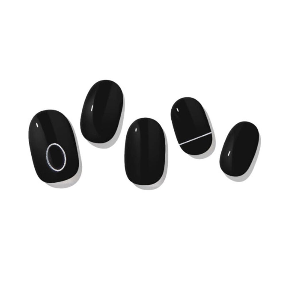 Zinipin Gellight Semi Cured Gel Nail Strips Black Mute CB00067